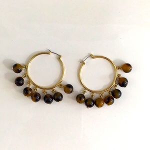 J. Crew Beaded Gold Hoops